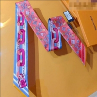 Promotional Louis Vuitton Bejewelled BB Bandeau Silk Scarf 5x120cm M78854 Pink 2026