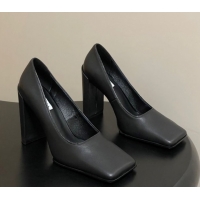 Luxurious Alaia Square Pumps 10cm in Calf Leather 2026 AL102908 Black