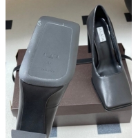 Luxurious Alaia Square Pumps 10cm in Calf Leather 2026 AL102908 Black