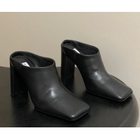 Perfect Alaia Square Mules 10cm in Calf Leather Black AL102908 1029135