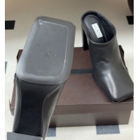 Perfect Alaia Square Mules 10cm in Calf Leather Black AL102908 1029135