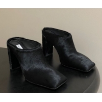 Unique Style Alaia Square Mules 10cm in Haircalf Black 2026 AL102908 1029137