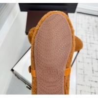 Best Price Alaia Ballet Flats in Shearling Wool Brown2 2026 AL120901 51209004