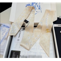 Grade Design Chanel Beads Silk Scarf 6x120cm CH010608 Nude 2026