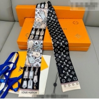 Top Quality Louis Vuitton Bandeau Silk Scarf 8x120cm LV010605 Black 2026