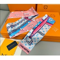 Pretty Style Louis Vuitton Giant 3D Monogram Bandeau Silk Scarf 6085 Pink 2026