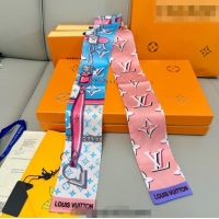 Pretty Style Louis Vuitton Giant 3D Monogram Bandeau Silk Scarf 6085 Pink 2026