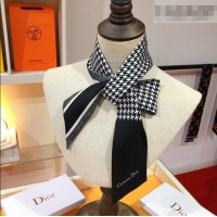 Promotional Dior Bandeau Silk Scarf 6x105cm Black/White Houndstooth DR010601 2026