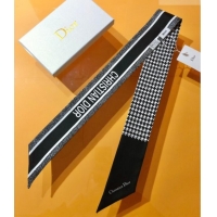 Promotional Dior Bandeau Silk Scarf 6x105cm Black/White Houndstooth DR010601 2026