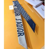 Unique Grade Dior Bandeau Silk Scarf 6x105cm Blue Oblique DR010601 2026