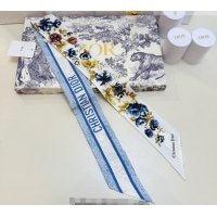 Top Quality Dior D-Millefiori Bandeau Silk Scarf 6x100cm DR010602 Blue 2026