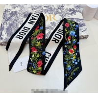 Good Product Dior D-Millefiori Bandeau Silk Scarf 6x100cm DR010602 Black 2026