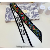 Good Product Dior D-Millefiori Bandeau Silk Scarf 6x100cm DR010602 Black 2026