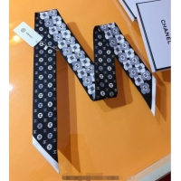 Discount Chanel Bloom Silk Scarf 6x120cm CH010606 Black 2026