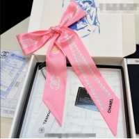 Top Grade Chanel Beads Silk Scarf 6x120cm CH010608 Pink 2026