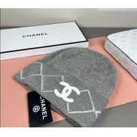 Good Quality Chanel Quilted Knit Hat CH010511 Grey 2026