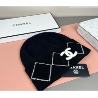 Luxury Discount Chanel Quilted Knit Hat CH010511 Black 2026