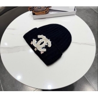 Luxury Discount Chanel Knit Hat with Beads CC CH010513 Black 2026