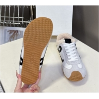 Good Product Loewe Ballet Runner 2.0 Sneakers in Suede, Nylon and Shearling Wool 2026 LW103002 White/Grey
