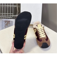 Best Price Loewe Ballet Runner 2.0 Sneakers in Suede, Nylon and Shearling Wool 2026 LW103002 Dark/Brown