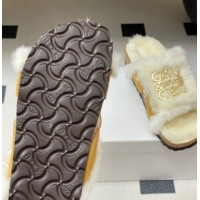 Buy Duplicate Loewe Flat Slides Sandal in Suede and Wool 2026 LW103003 Brown