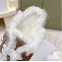 Low Cost Loewe x Birkenstock Laced-up Mules in Suede and Wool 2026 LW103005 Brown