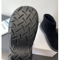 Buy Duplicate Loewe Flat Snow Boots in Suede and Shearling Wool 2026 LW103006 Black