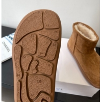 Sophisticated Loewe Flat Snow Boots in Suede and Shearling Wool 2026 LW103006 Brown