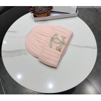 Luxury Imitation Chanel Knit Hat with Beads CC CH010513 Pink 2026