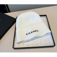 Luxury Cheap Chanel Knit Hat with Letters CH010515 White 2026