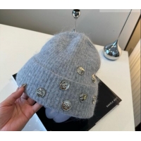Buy Classic Chanel Knit Hat with Charms CH010517 Light Grey 2026