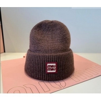Good Looking Miu Miu Knit Hat MIU010516 Brown 2026