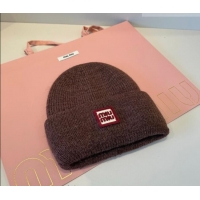 Good Looking Miu Miu Knit Hat MIU010516 Brown 2026