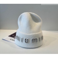 Good Quality Miu Miu Knit Hat with Studs MIU010516 White 2026
