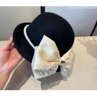 Top Design Miu Miu Wool Bucket Hat with Bow MIU010517 Black 2026