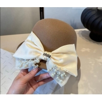 Low Cost Miu Miu Wool Bucket Hat with Bow MIU010517 Beige 2026