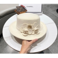 Best Product Miu Miu Wool Wide Brim Hat with Bloom CH010518 White 2026