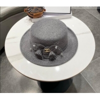 Best Price Miu Miu Wool Wide Brim Hat with Bloom CH010518 Grey 2026