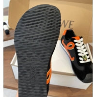 Duplicate Loewe Ballet Runner 2.0 Sneakers in Nylon and Suede Black/Orange 1210045