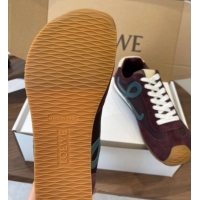 Perfect Loewe Ballet Runner 2.0 Sneakers in Nylon and Suede Brown/Green 1210046