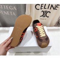 Stylish Loewe Ballet Runner 2.0 Sneakers in Nylon and Suede Brown/Orange 1210049