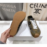 Sumptuous Loewe Ballet Runner 2.0 Sneakers in Nylon and Suede Green/Black 1210050