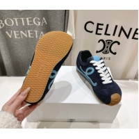 Luxurious Loewe Ballet Runner 2.0 Sneakers in Nylon and Suede Dark Blue 1210056