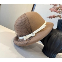 Inexpensive Miu Miu Wool Bucket Hat with Mesh MIU010518 Brown 2026