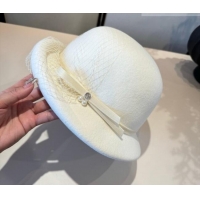 Low Price Miu Miu Wool Bucket Hat with Mesh MIU010518 White 2026