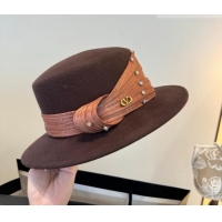 Popular Style Valentino Wide Brim Hat with Strass VLTN010518 Brown 2026