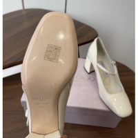 Grade Quality Jimmy Choo Jenson 65 Pumps with Strap in Patent Leather White 5111502