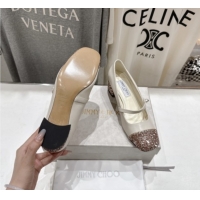 Good Looking Jimmy Choo Elisa 45 Pumps in Nappa Leather & Glitter White 5111741