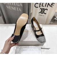 Durable Jimmy Choo Elisa 45 Pumps in Nappa Leather & Glitter Black/Silver 5111742