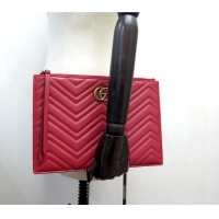 Unique Style Grade Design Gucci GG Marmont Leather Pouch Clutch Bag 476440 Red